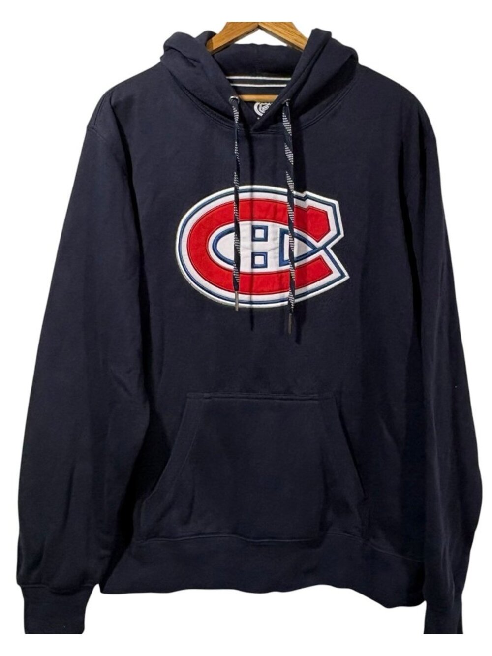 Montreal Canadiens Mens NHL Embroidered Sweatshirt Hoodie Navy Blue Size XL